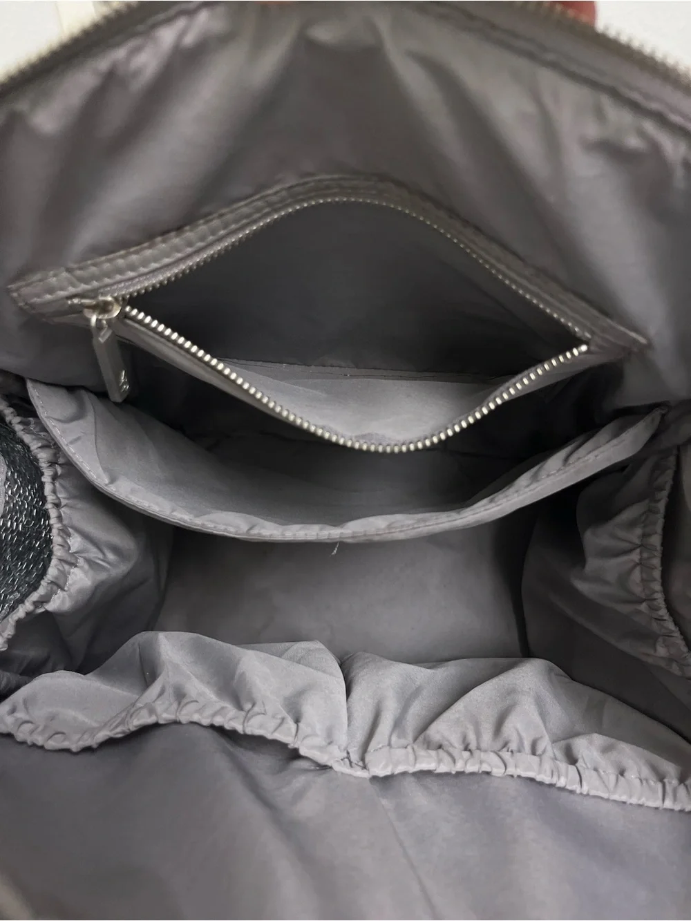 Freshly Picked Metallic Silver Solid Backpack Diaper Bag w/ Changing Pad, Straps